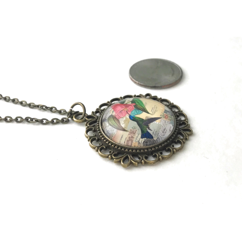 Hummingbird Necklace - Vintage Style