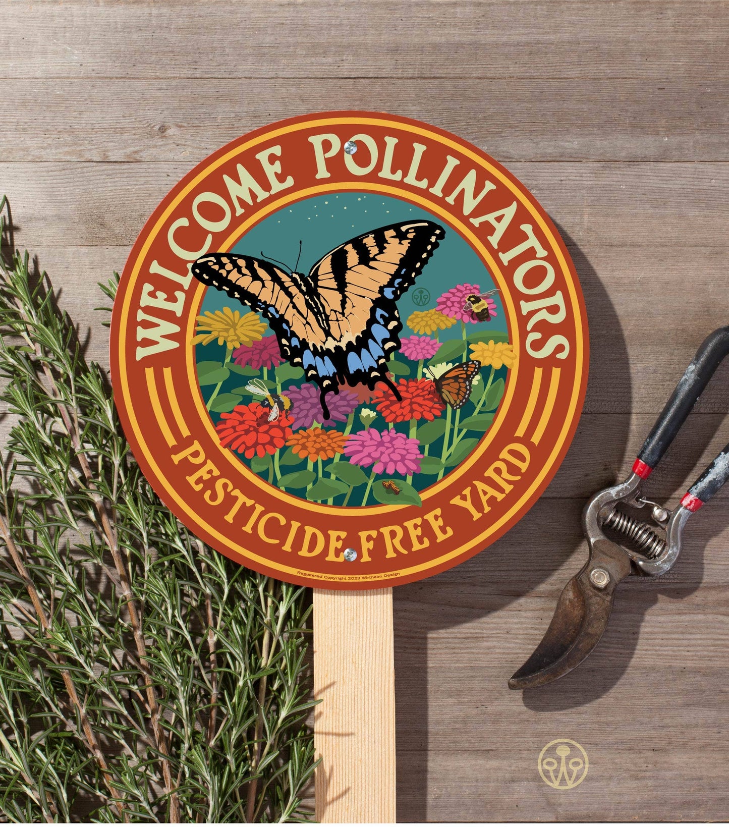 Welcome Pollinators -Swallowtail- Garden Sign: None