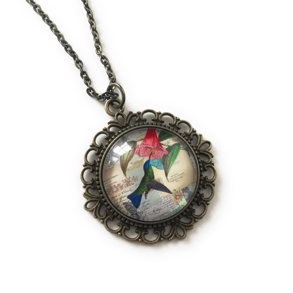 Hummingbird Necklace - Vintage Style