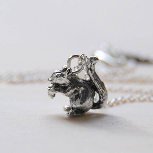 18" Silver Squirrel Necklace