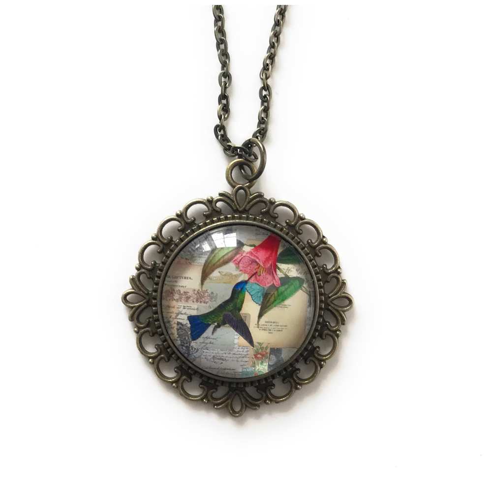 Hummingbird Necklace - Vintage Style